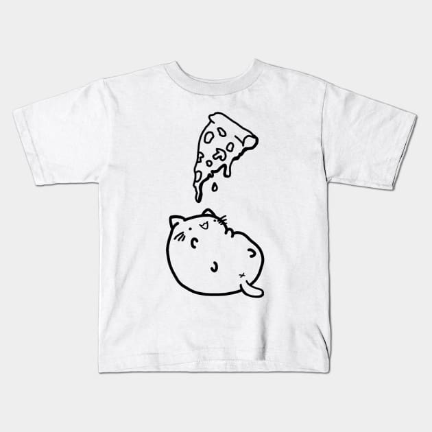 Pizza cat 🍕 Kids T-Shirt by Senecio Serpenso